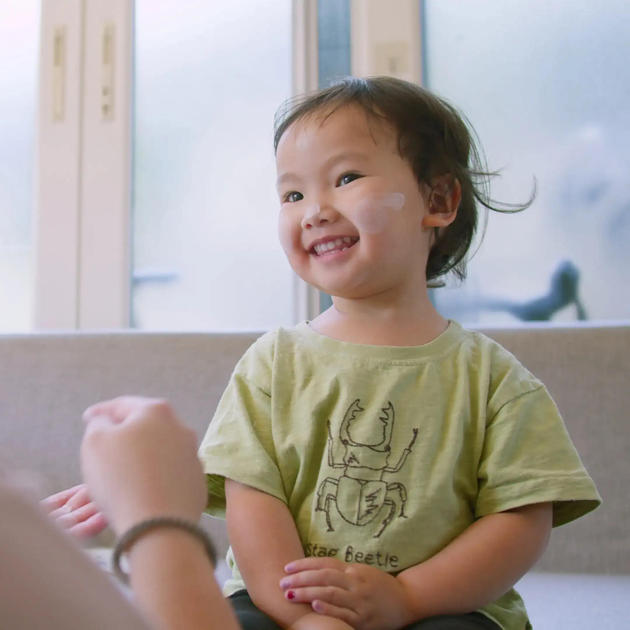 Cute toddler at the dermatologist