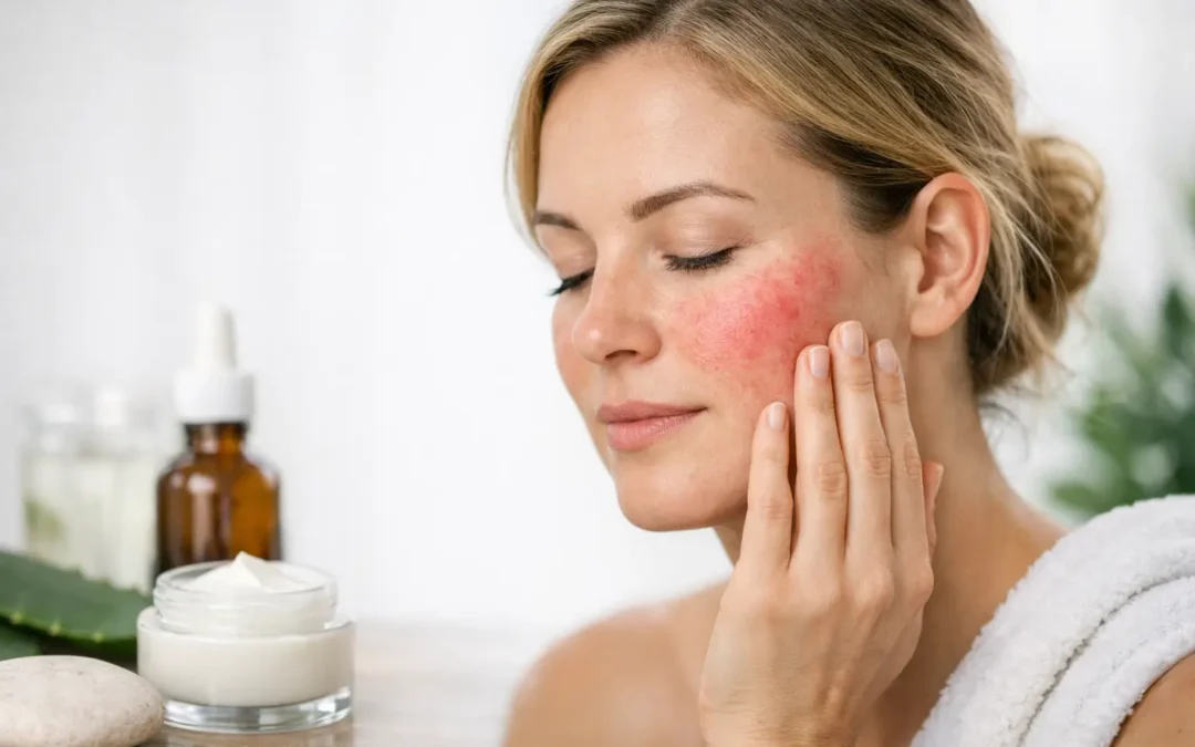 Como acalmar a vermelhidão causada pela rosácea