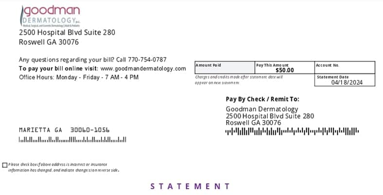 Goodman Dermatology statement